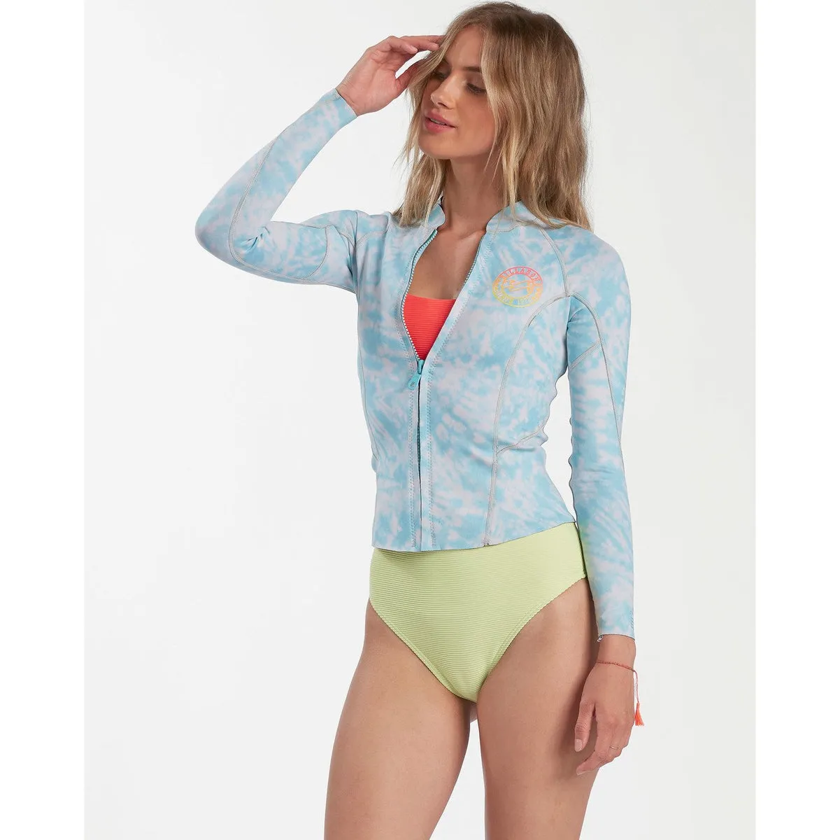 1mm Women's Billabong Peeky Wetsuit Jacket ISLAND BLUE NEO