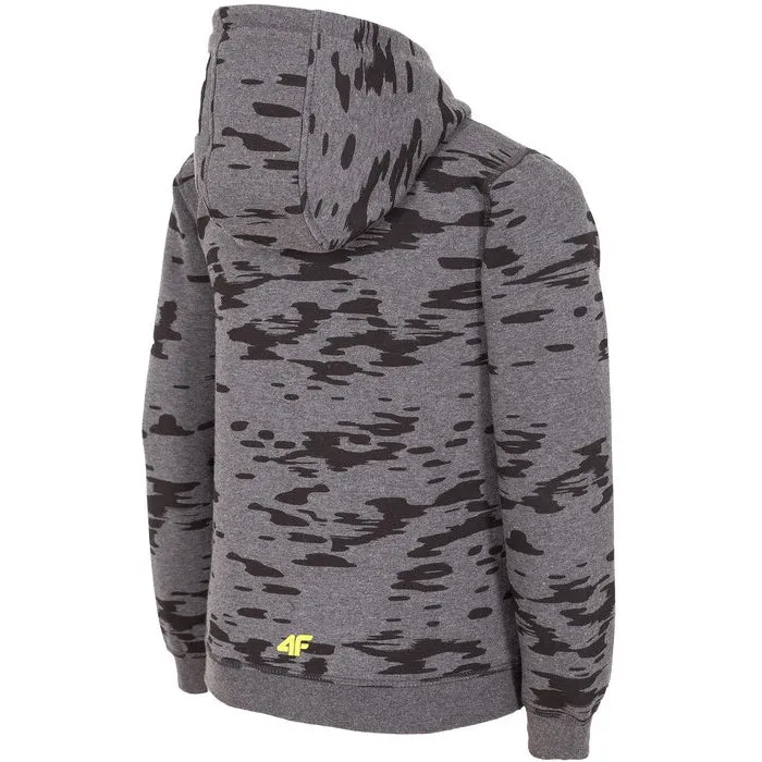 4F Heather Gray Hoodie with Black Texture