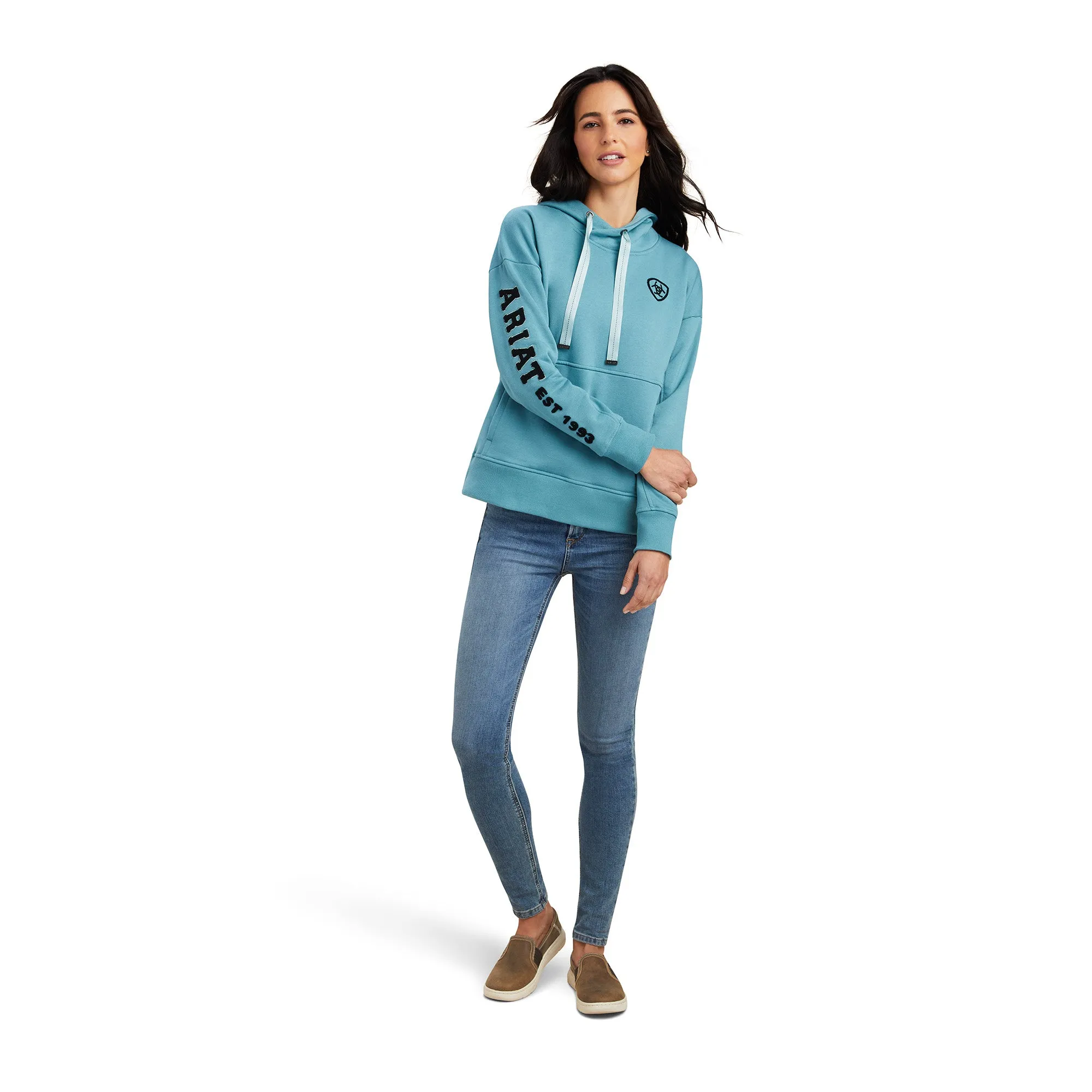 Ariat® Ladies Rabere Arctic Heather Logo Pullover Hoodie 10041327