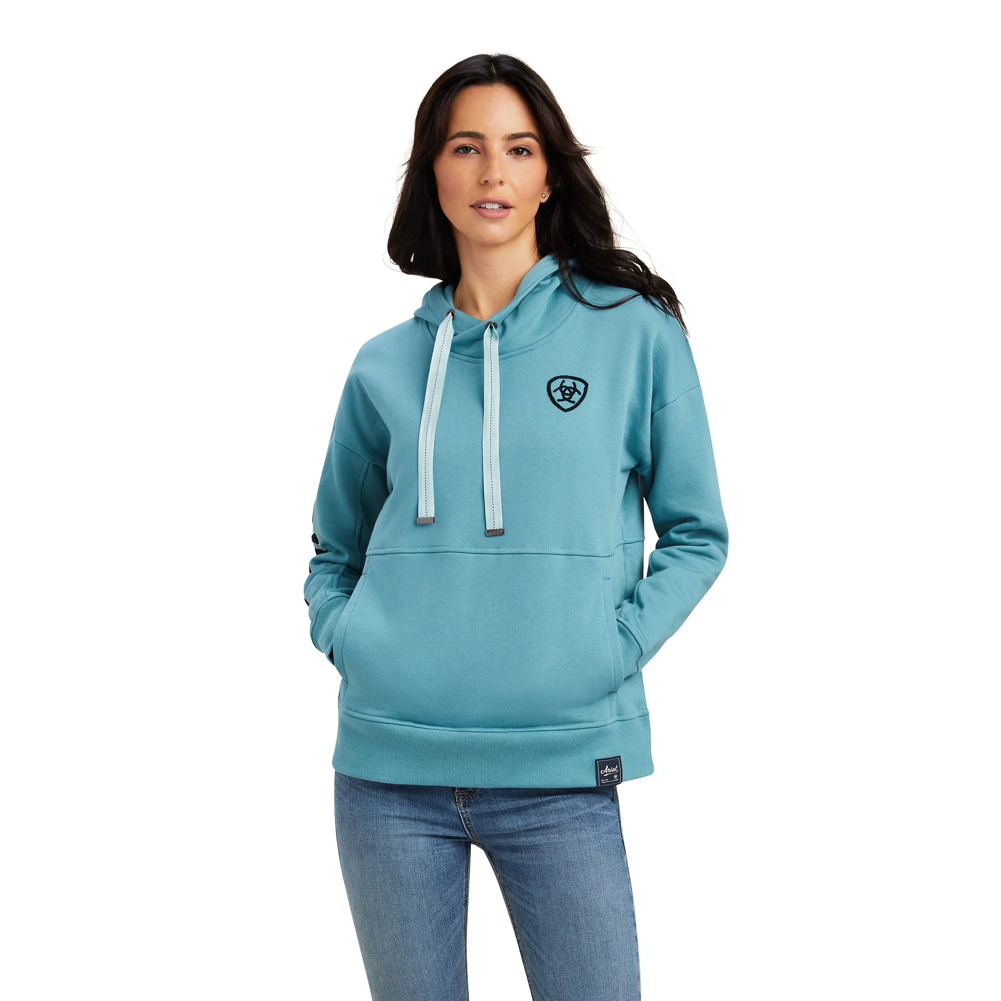 Ariat® Ladies Rabere Arctic Heather Logo Pullover Hoodie 10041327