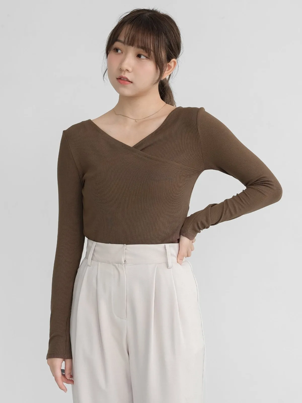 Ashley V-neck Wrap Knit Top