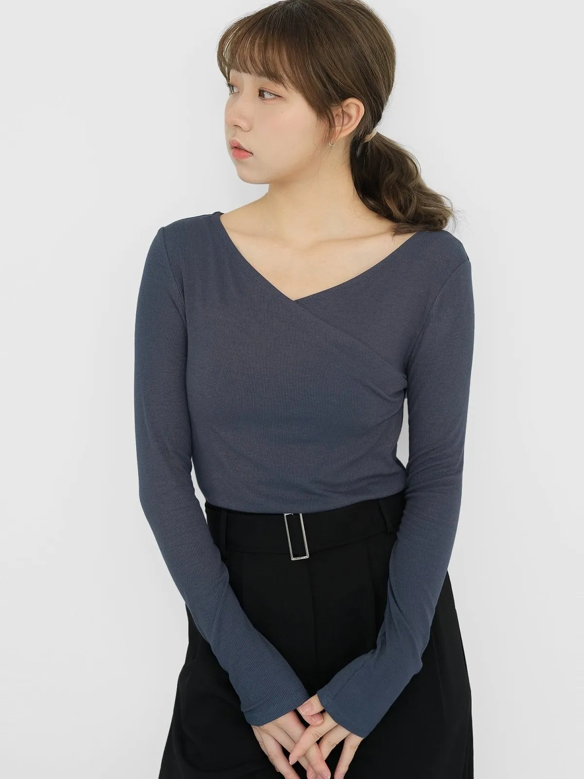 Ashley V-neck Wrap Knit Top