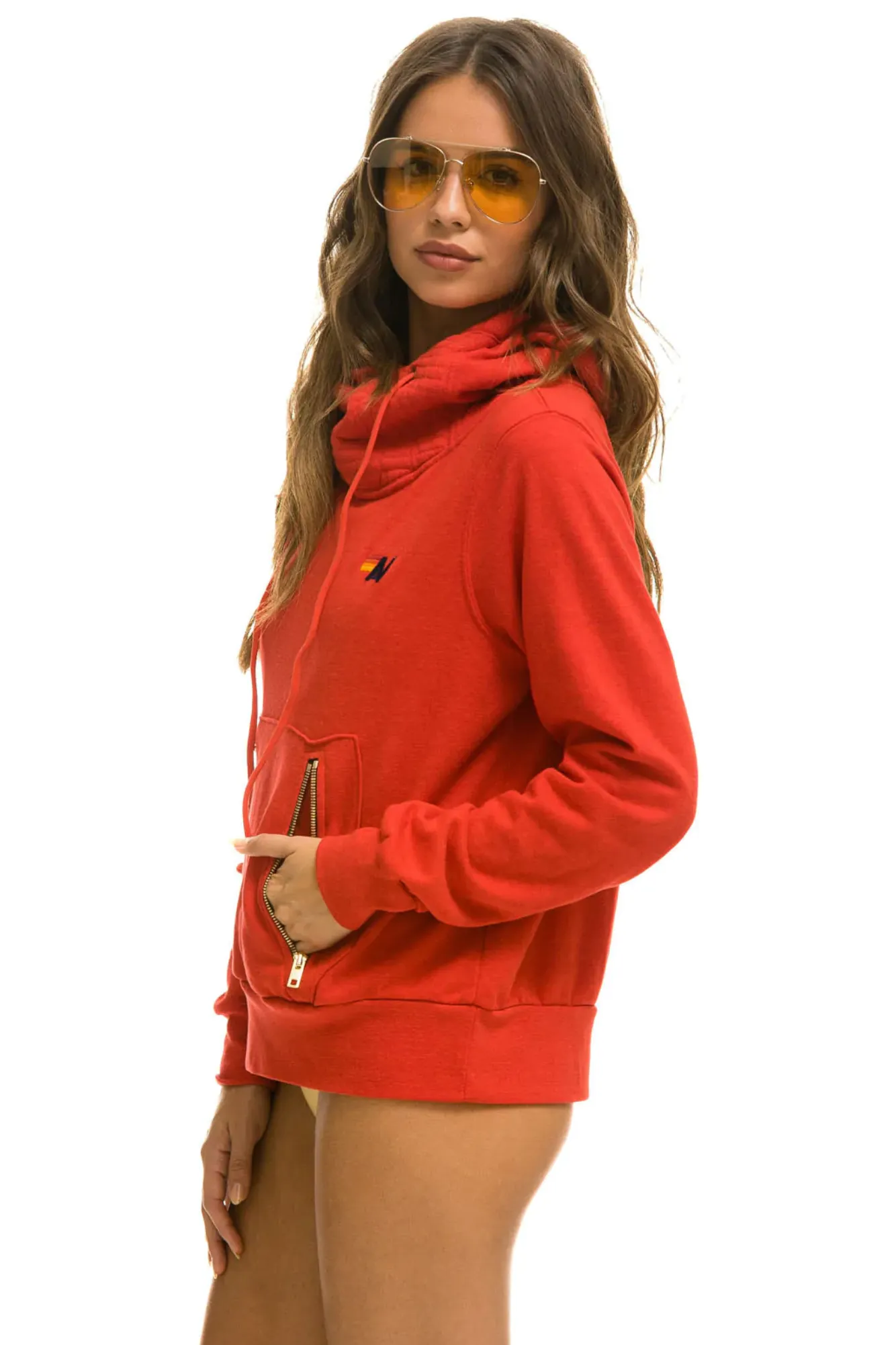 AVIATOR NATION UNISEX NINJA PULLOVER HOODIE - RED