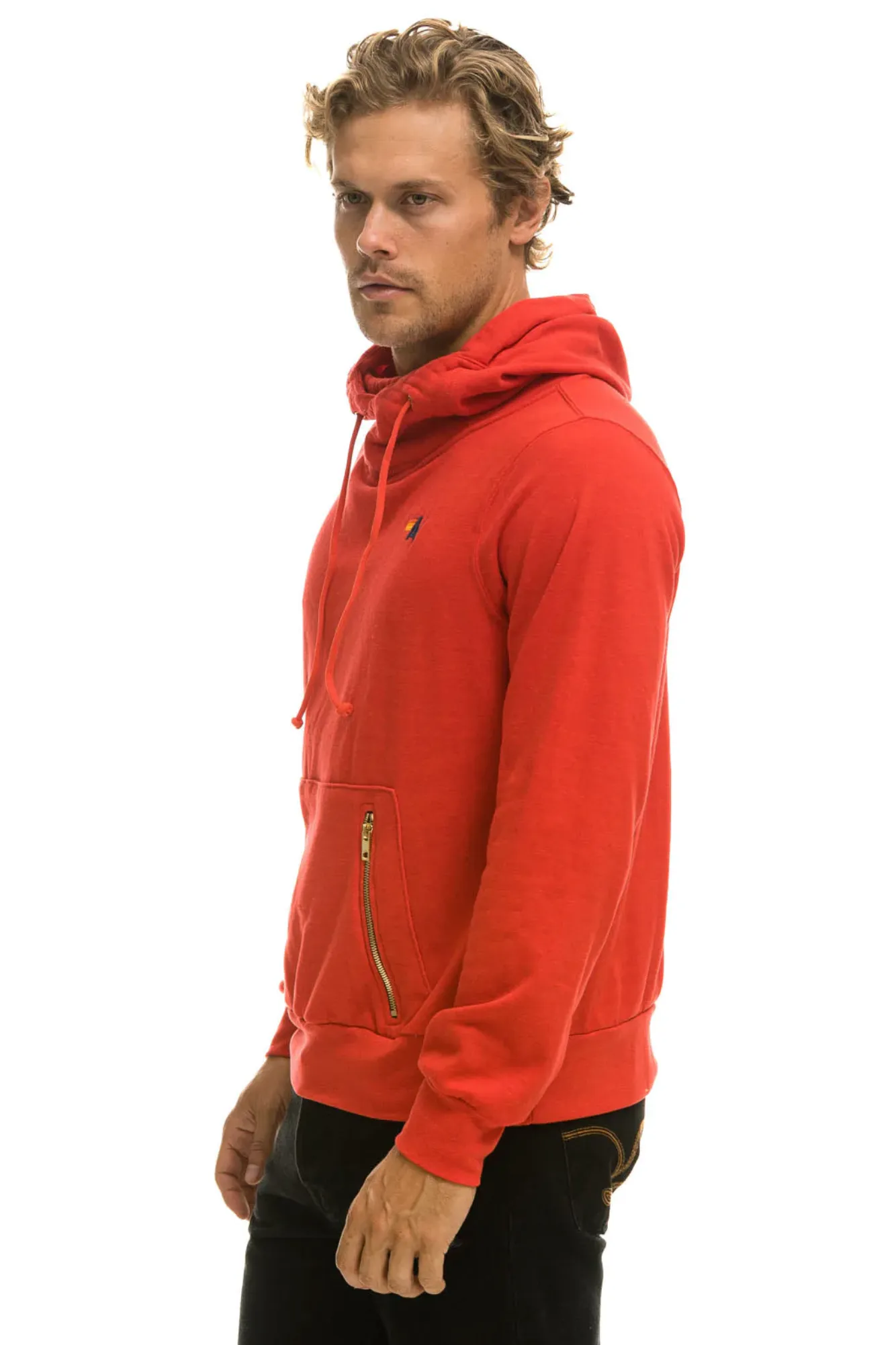 AVIATOR NATION UNISEX NINJA PULLOVER HOODIE - RED