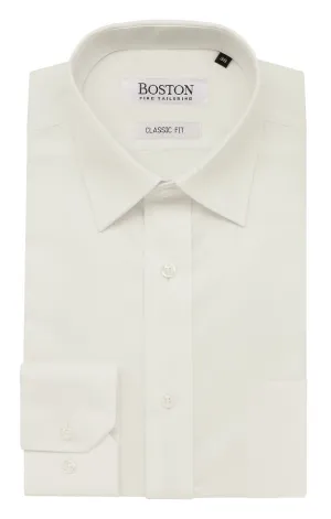 Big Mens Boston Brooke Classic Cut Cream Business Shirt