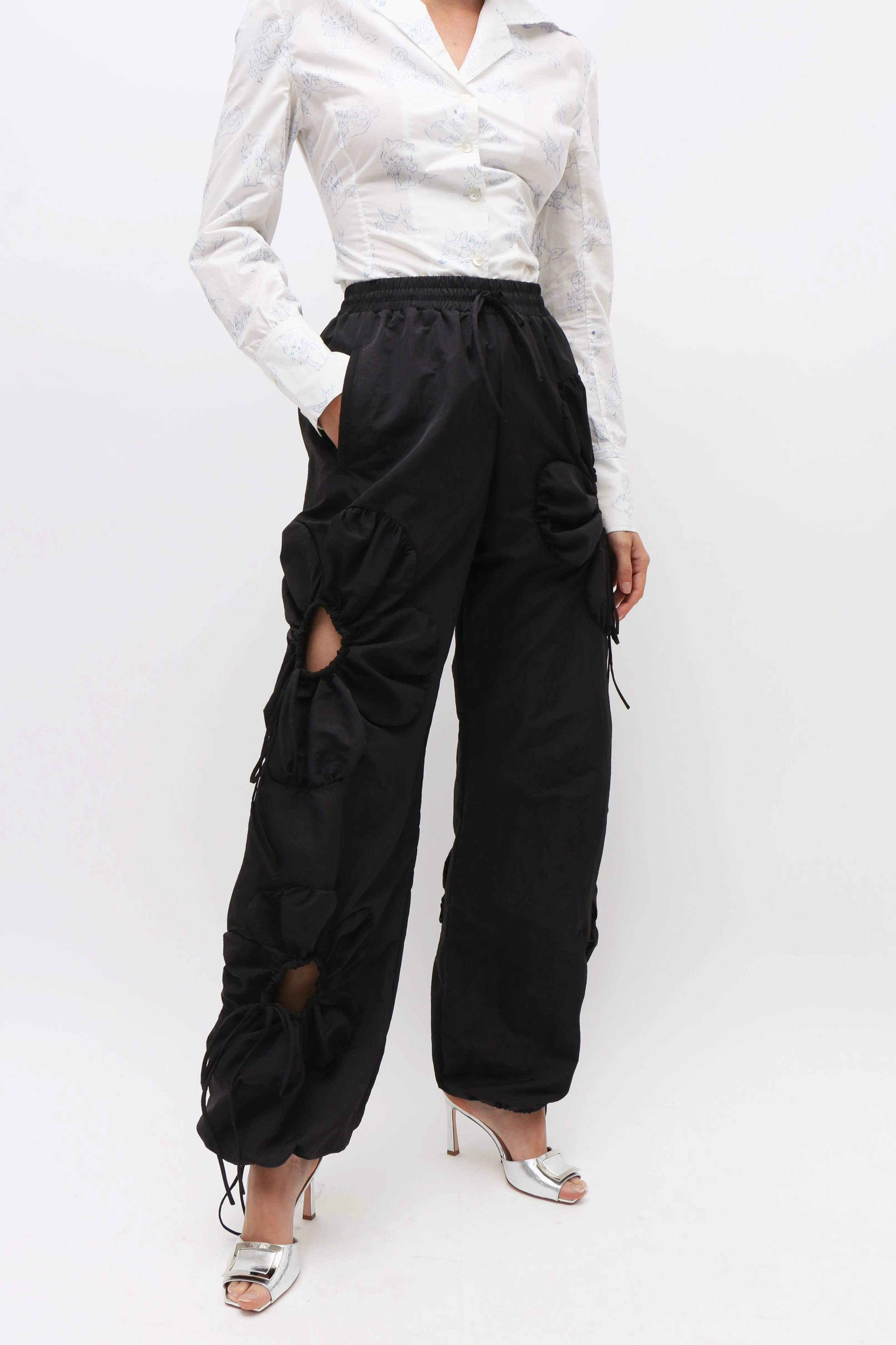 Black Flower Pants