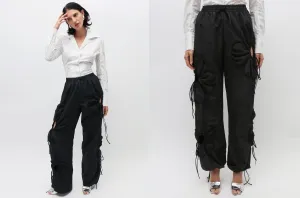 Black Flower Pants