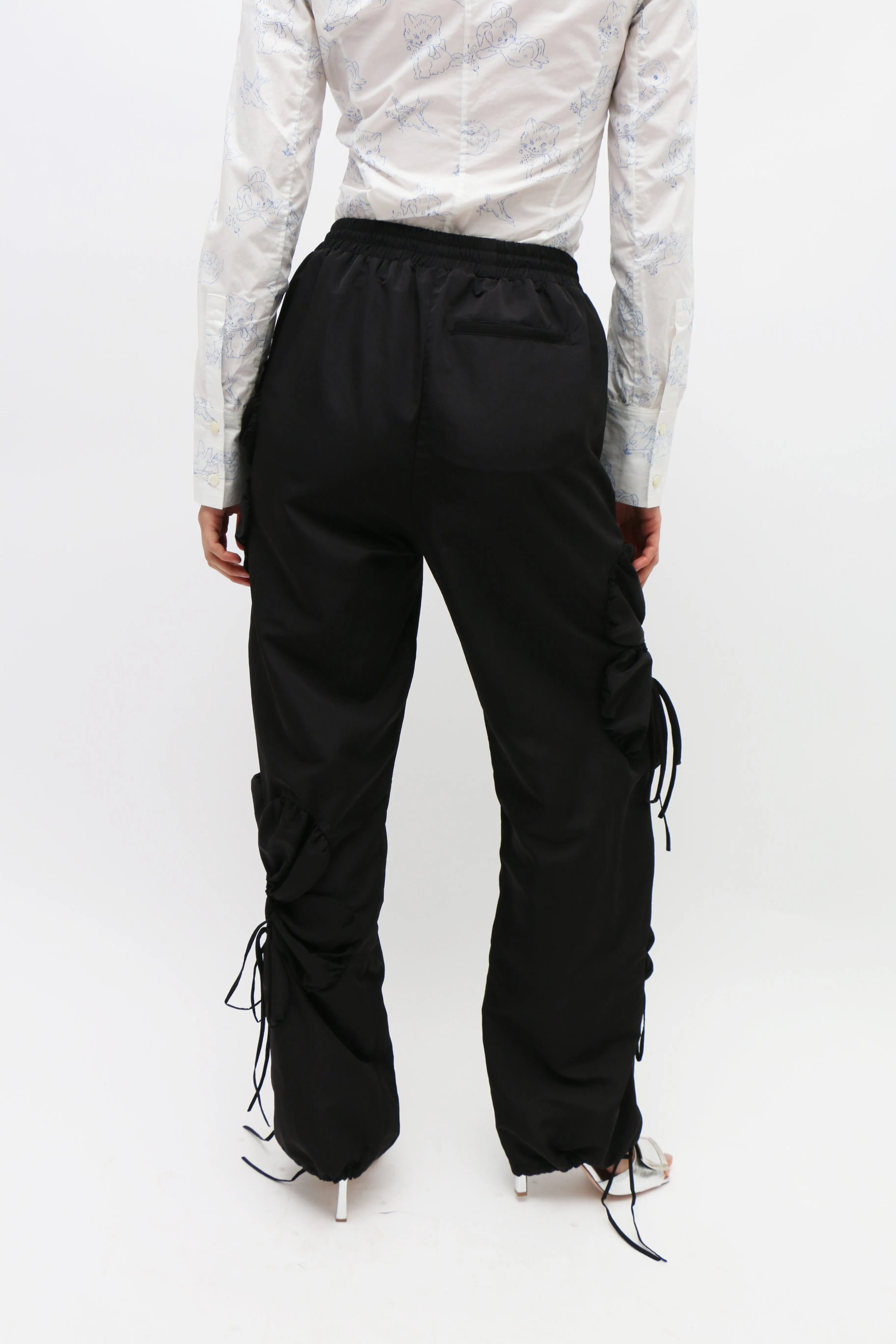 Black Flower Pants