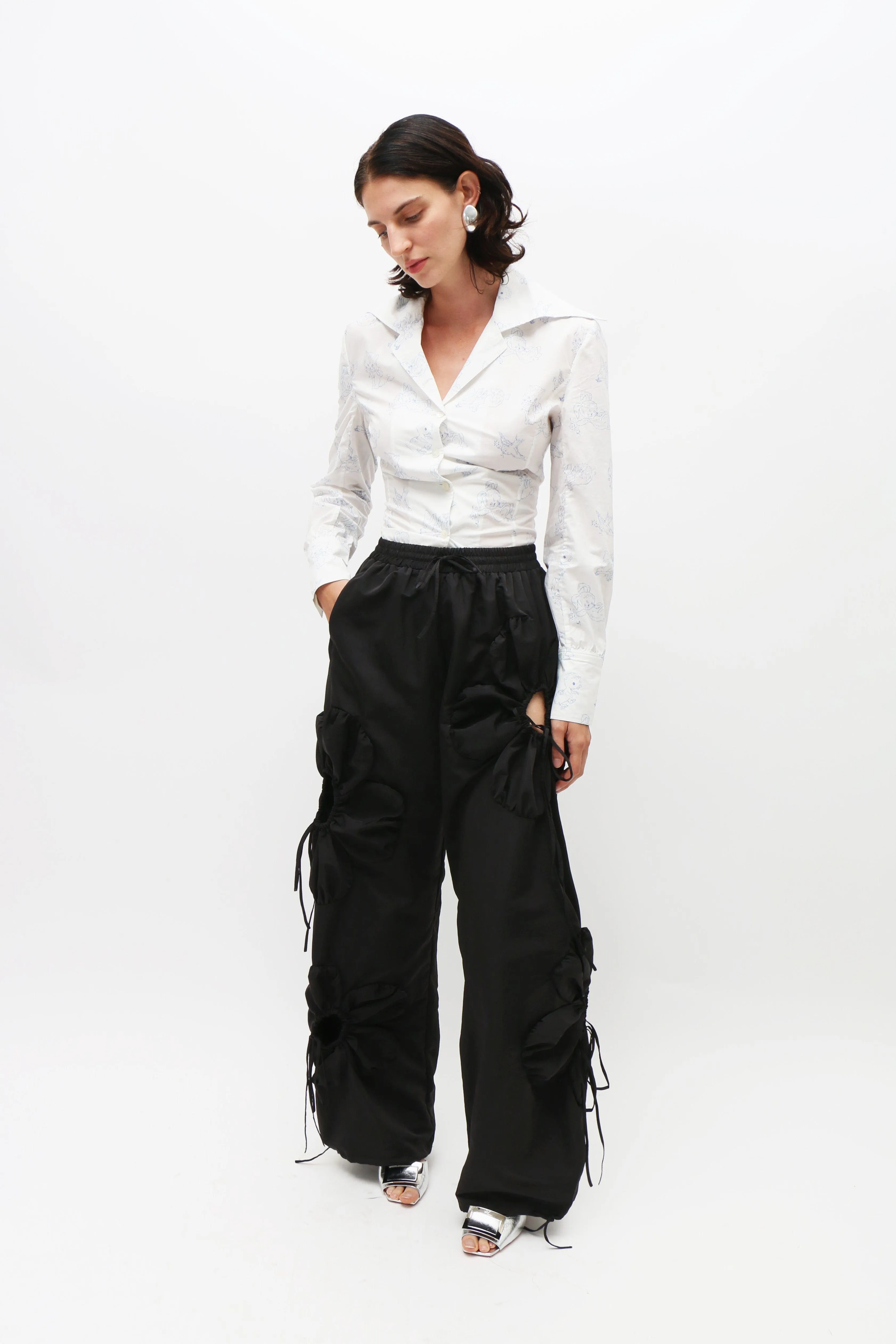 Black Flower Pants