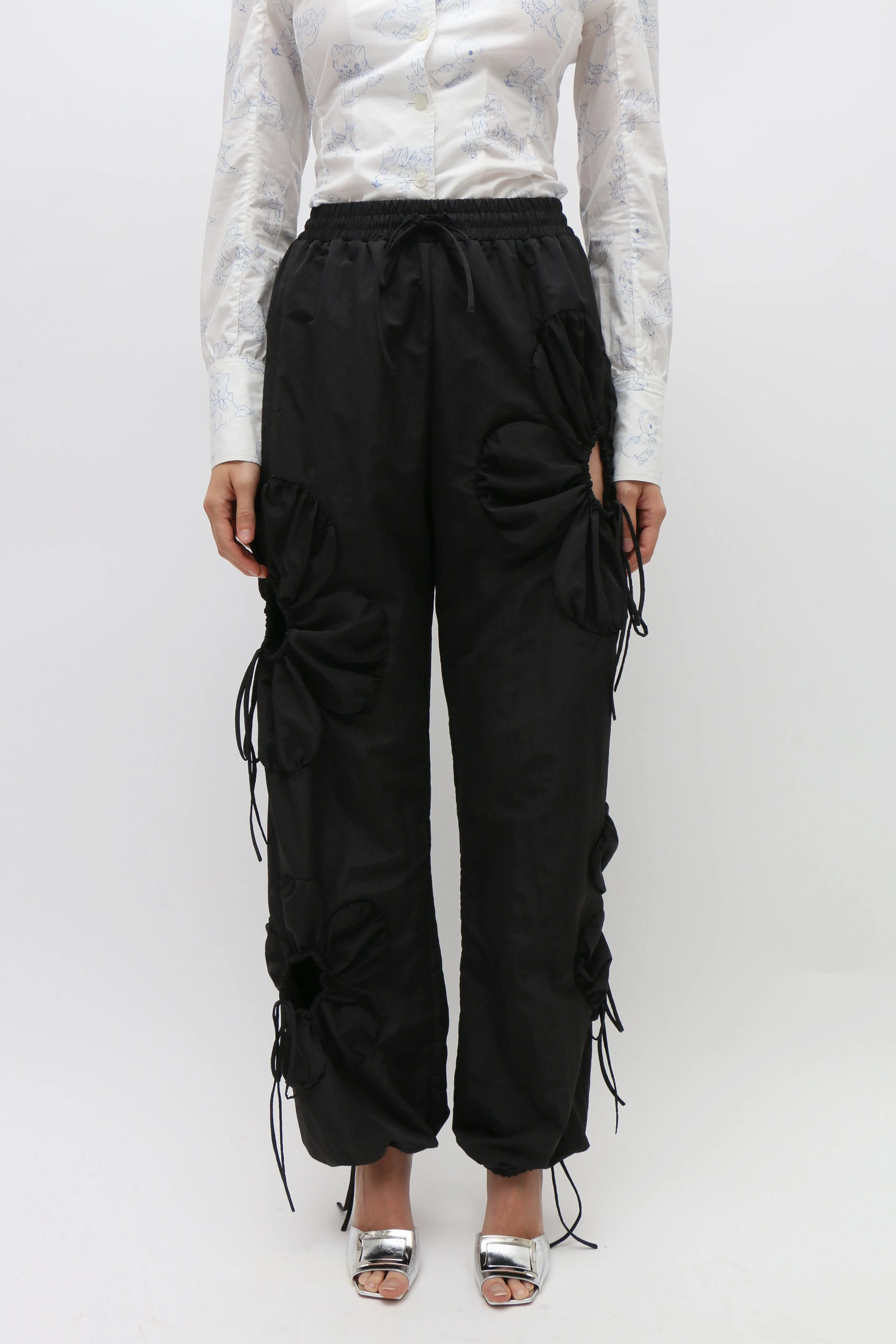 Black Flower Pants