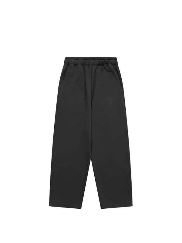 Black Heavyweight Sweatpants with Adjustable Leg Open