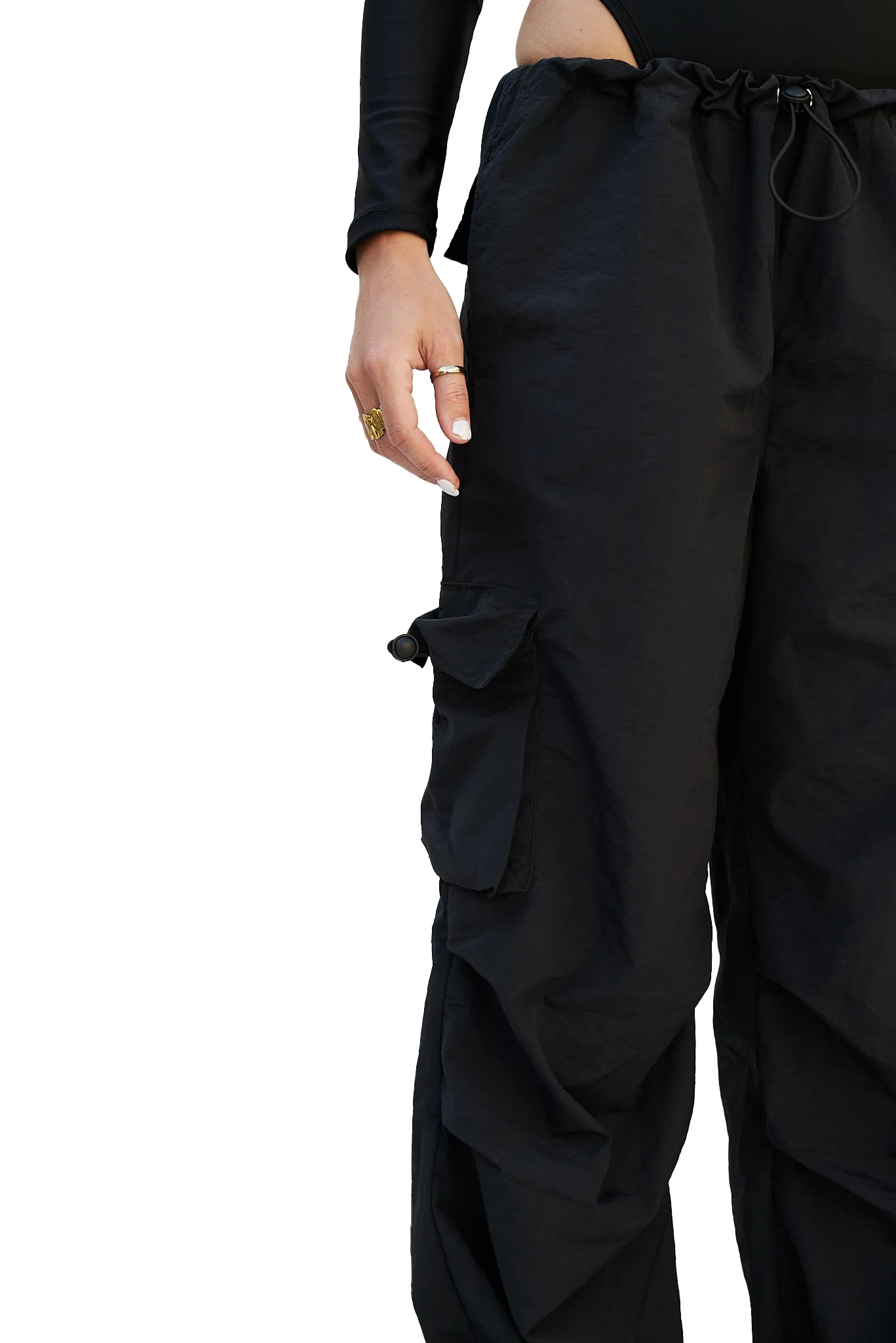 BLACK PARACHUTE PANTS