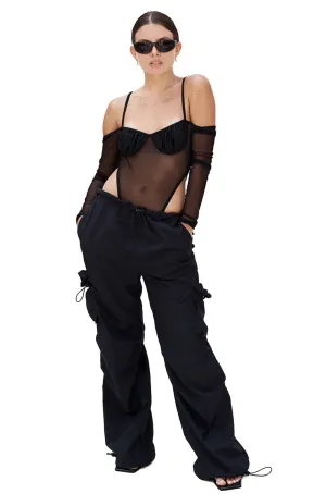 BLACK PARACHUTE PANTS