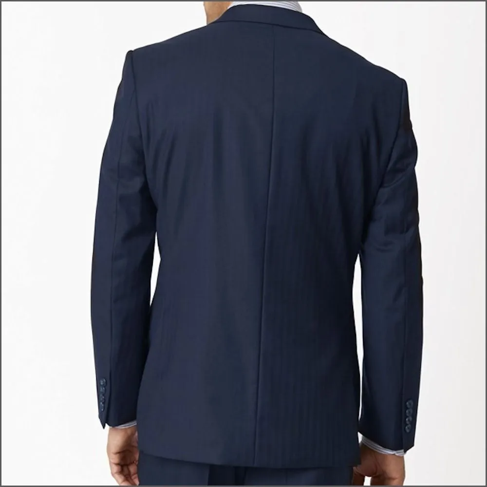 Brook Taverner Dawlish Navy Herringbone Super 110's Suit-