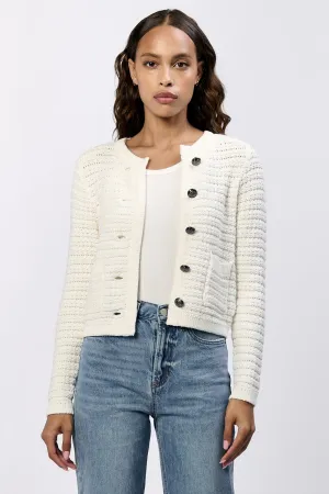 CAMBRIA BUTTON UP LONG SLEEVE CARDIGAN WHITE