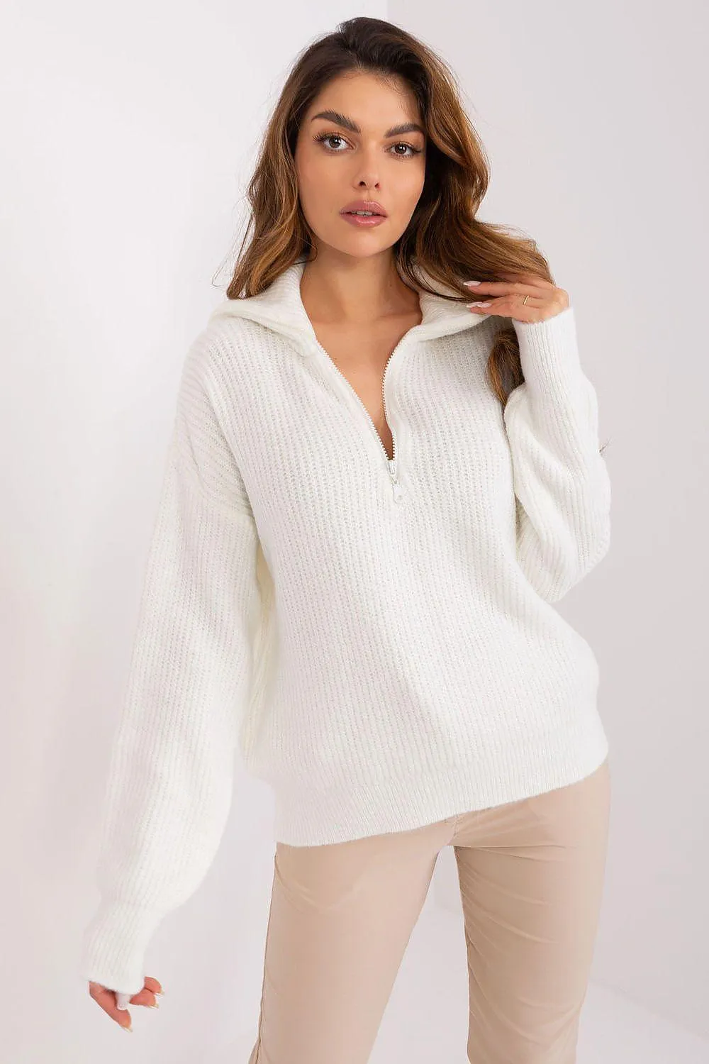 Chic Unbuttoned Turtleneck Sweater