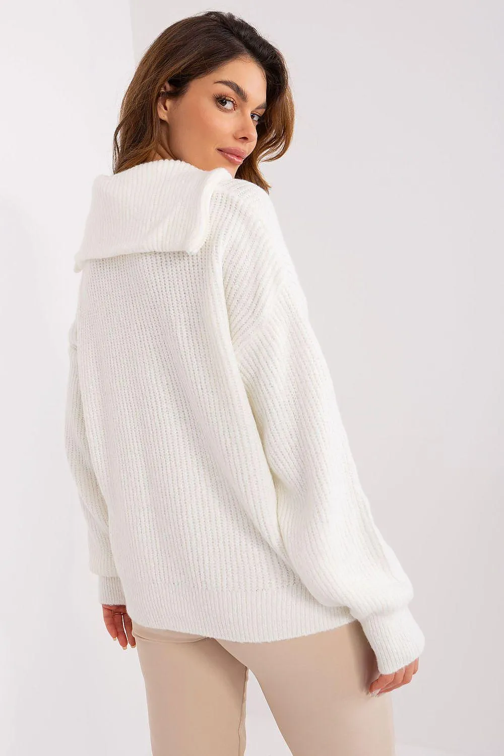 Chic Unbuttoned Turtleneck Sweater