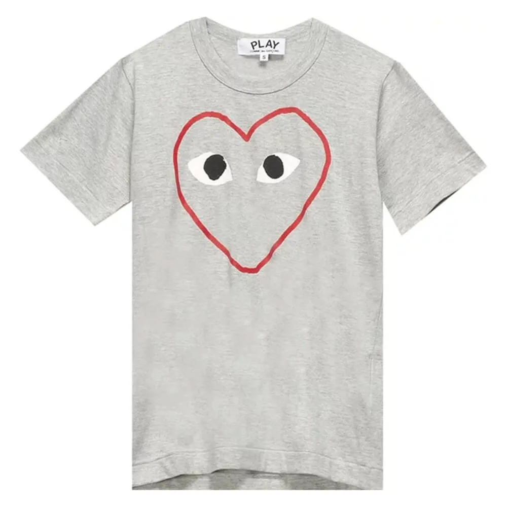 Comme Des Garçons Play Logo Print T-shirt, gray