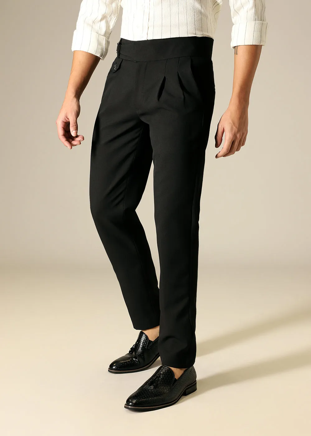 Deep Black Gurkha Pant