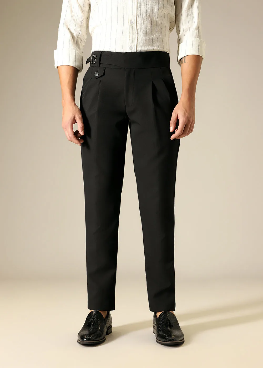 Deep Black Gurkha Pant