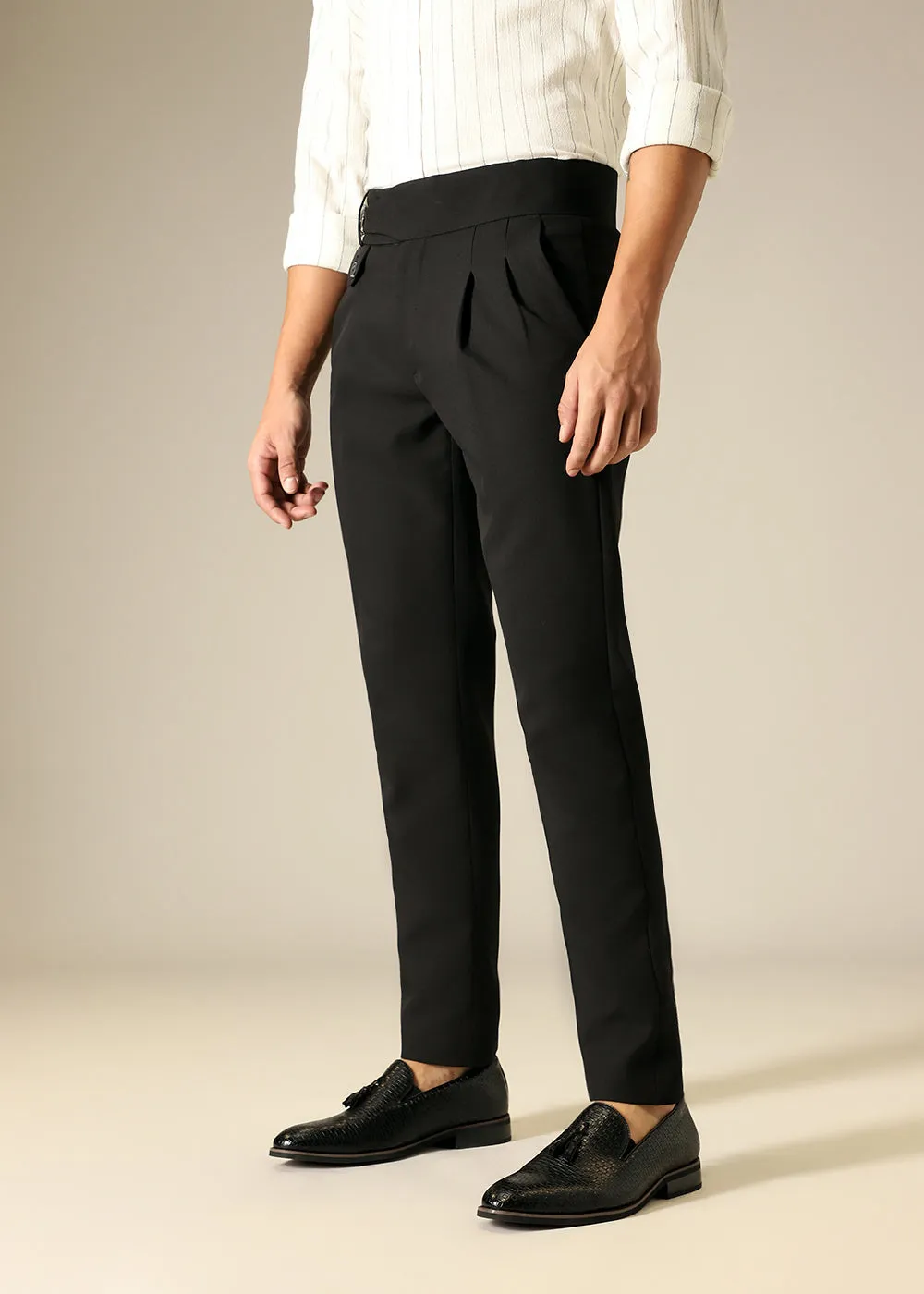 Deep Black Gurkha Pant