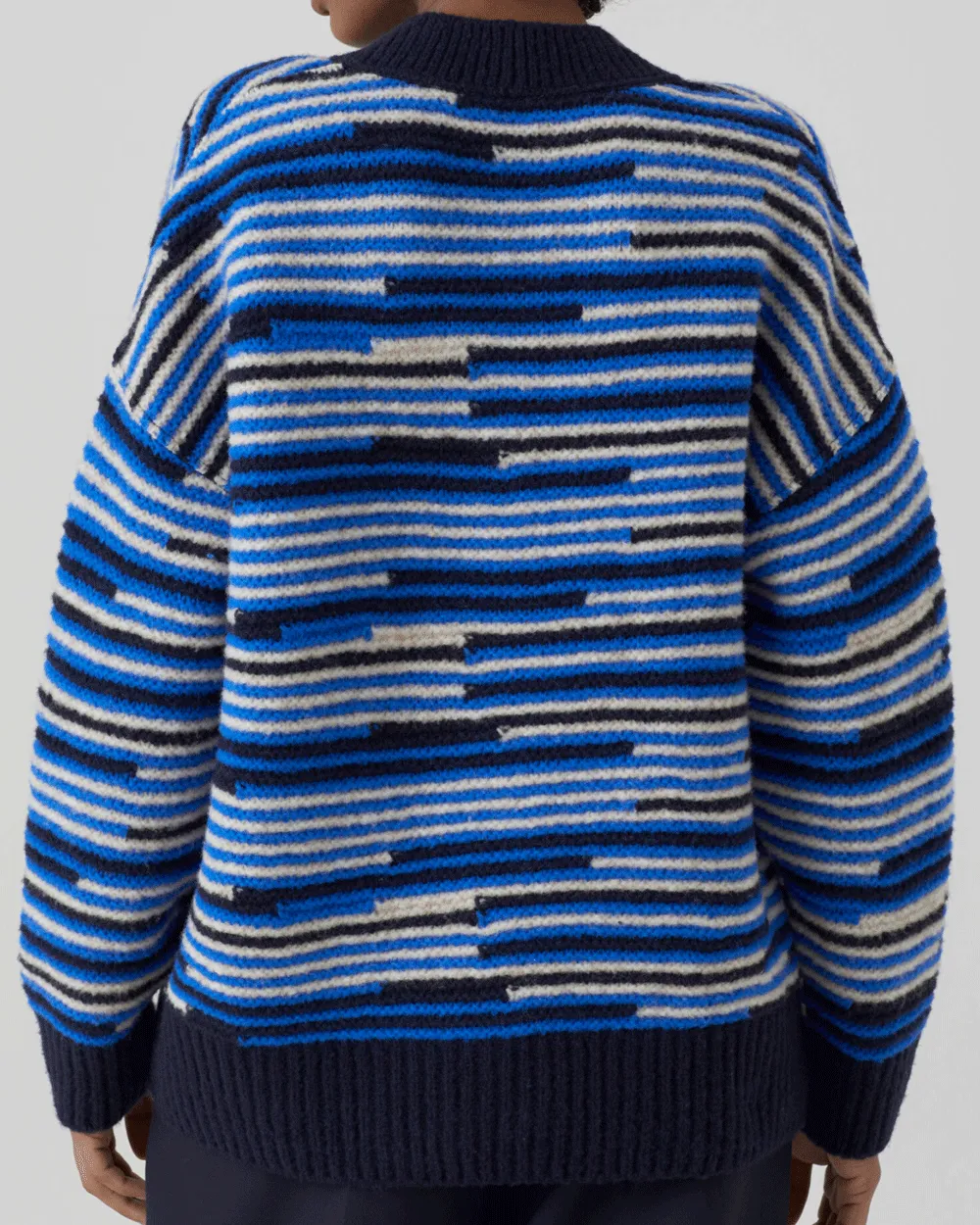 Deep Sea Stripe Button Cardigan