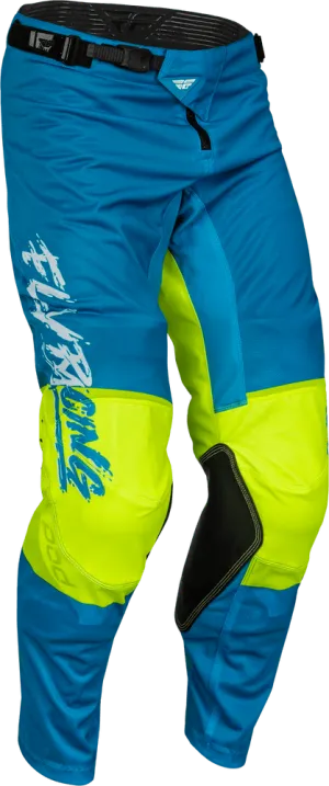 Fly Racing Youth Kinetic Mesh Khaos Pants Blue/White/Hi-Vis