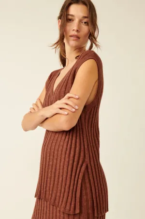 Free People Veda Sweater Set - BROWN OWL