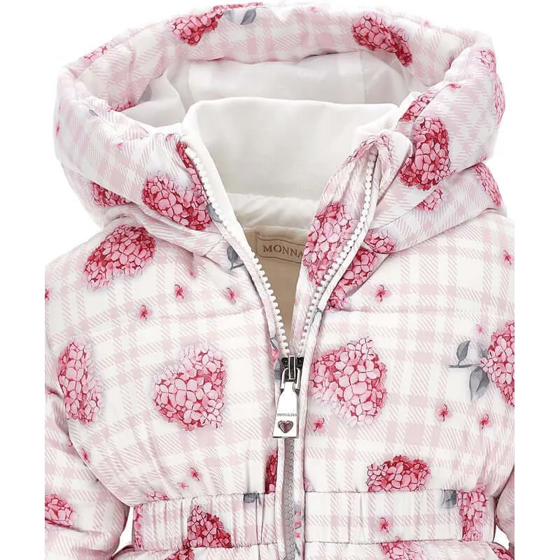 Girls Pink Floral Coat