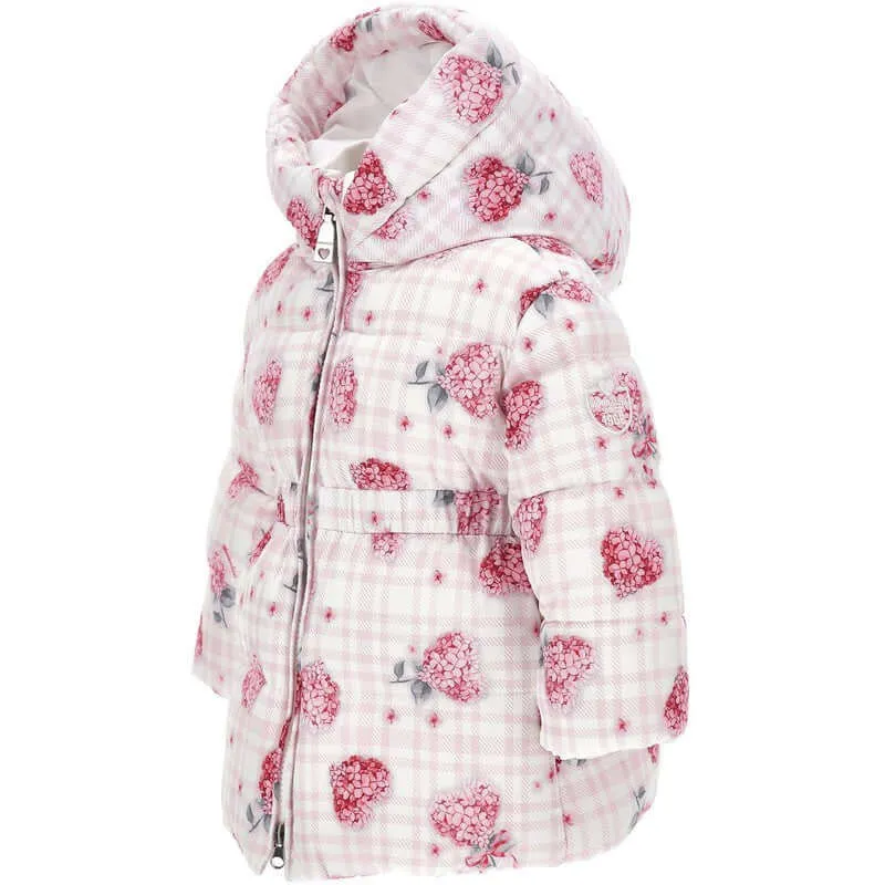 Girls Pink Floral Coat