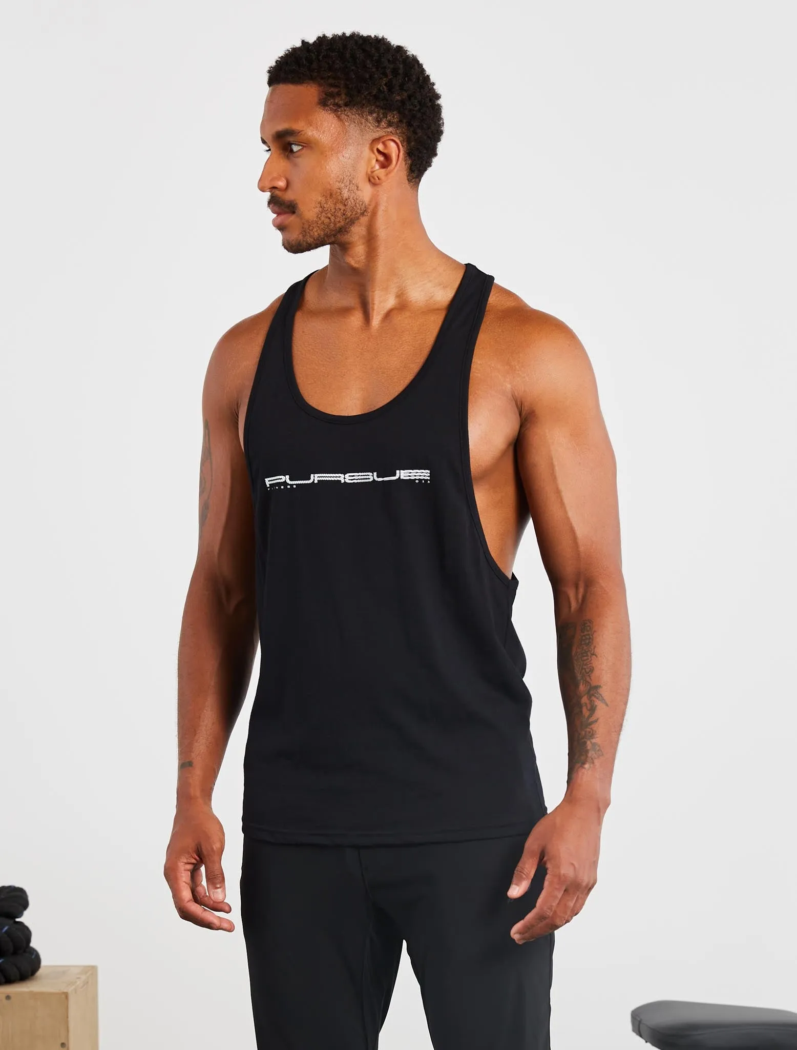 Graphic Stringer Vest - Black