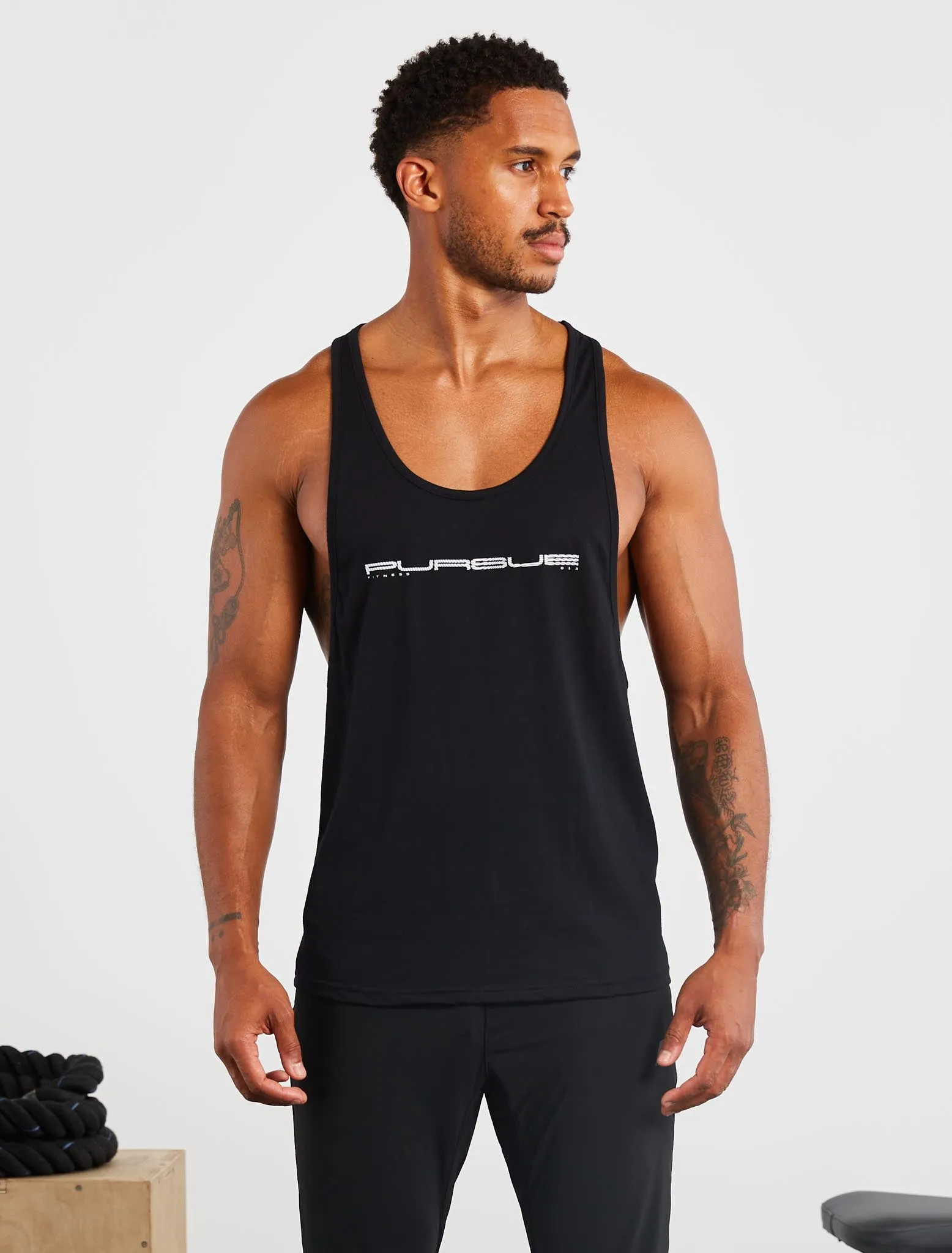 Graphic Stringer Vest - Black