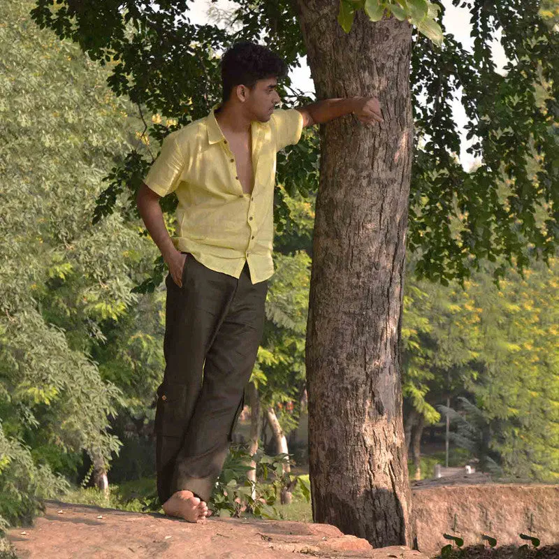 Linen Shirt for Men | Full Sleeves | Yellow