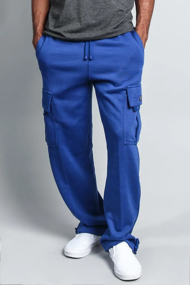 Men's Solid Fleece Heavyweight Cargo Sweat Pants