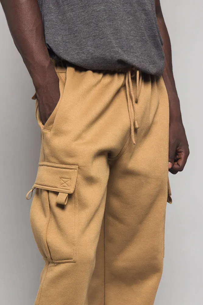 Men's Solid Fleece Heavyweight Cargo Sweat Pants