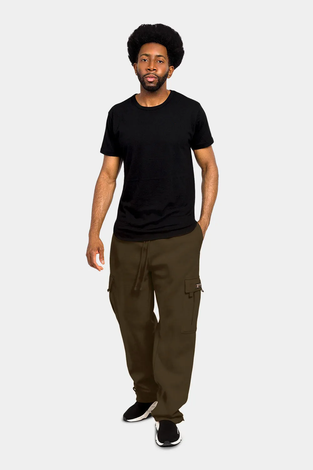 Men's Solid Fleece Heavyweight Cargo Sweat Pants