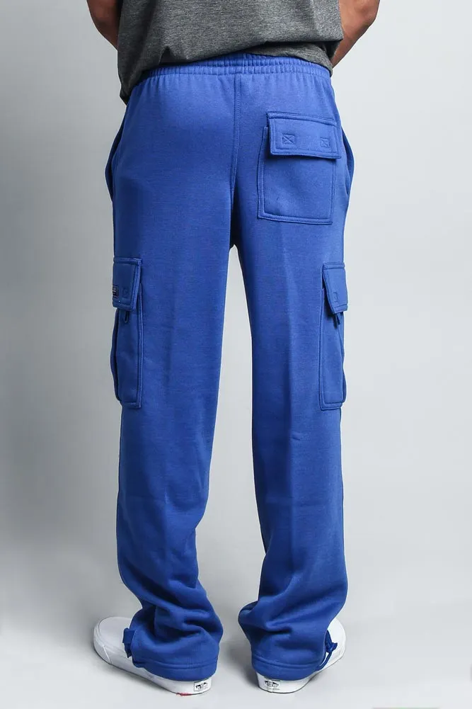 Men's Solid Fleece Heavyweight Cargo Sweat Pants