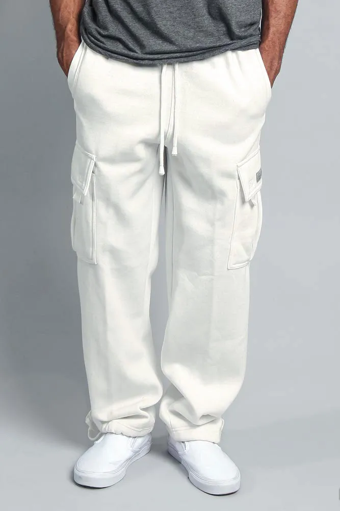 Men's Solid Fleece Heavyweight Cargo Sweat Pants