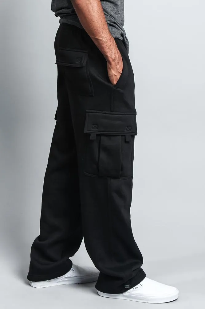 Men's Solid Fleece Heavyweight Cargo Sweat Pants