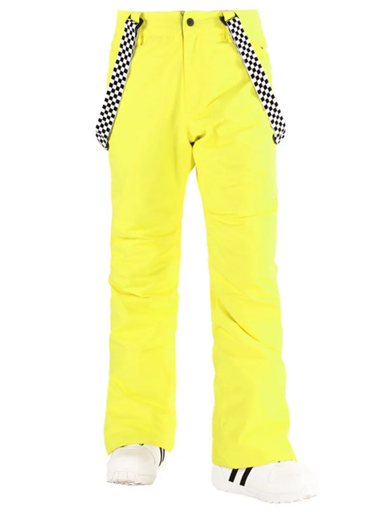 Men's Yellow Highland Bib Waterproof Ski Snowboard Pants