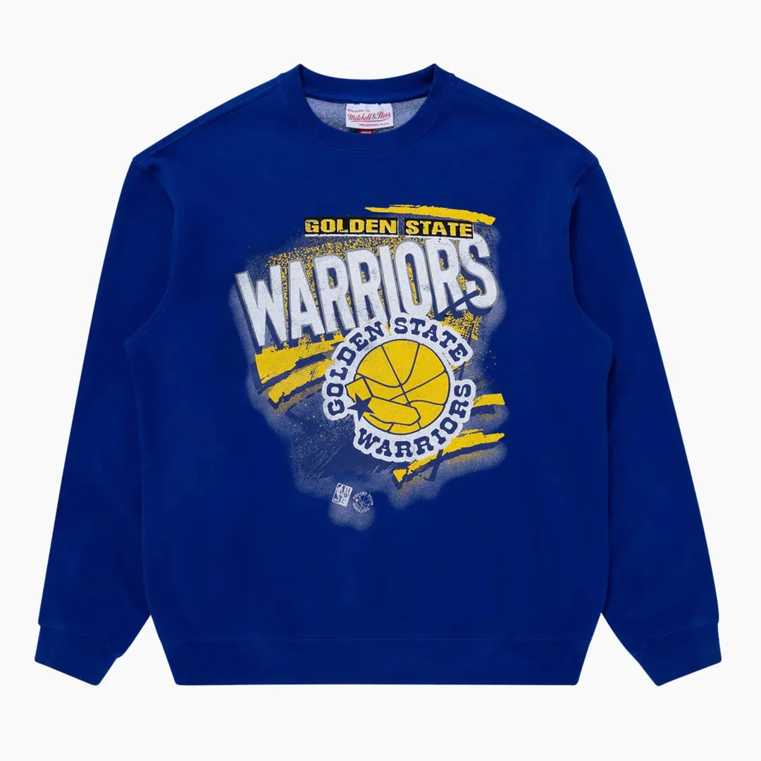 Mitchell & Ness - Golden State Warriors Abstract Logo Crew Jumper