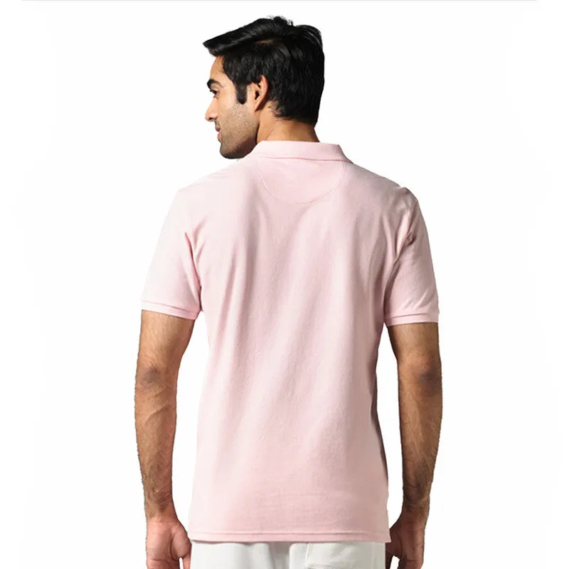 Neeman's Organic Cotton Polo T-Shirt for Men | Pink