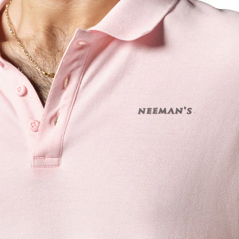 Neeman's Organic Cotton Polo T-Shirt for Men | Pink