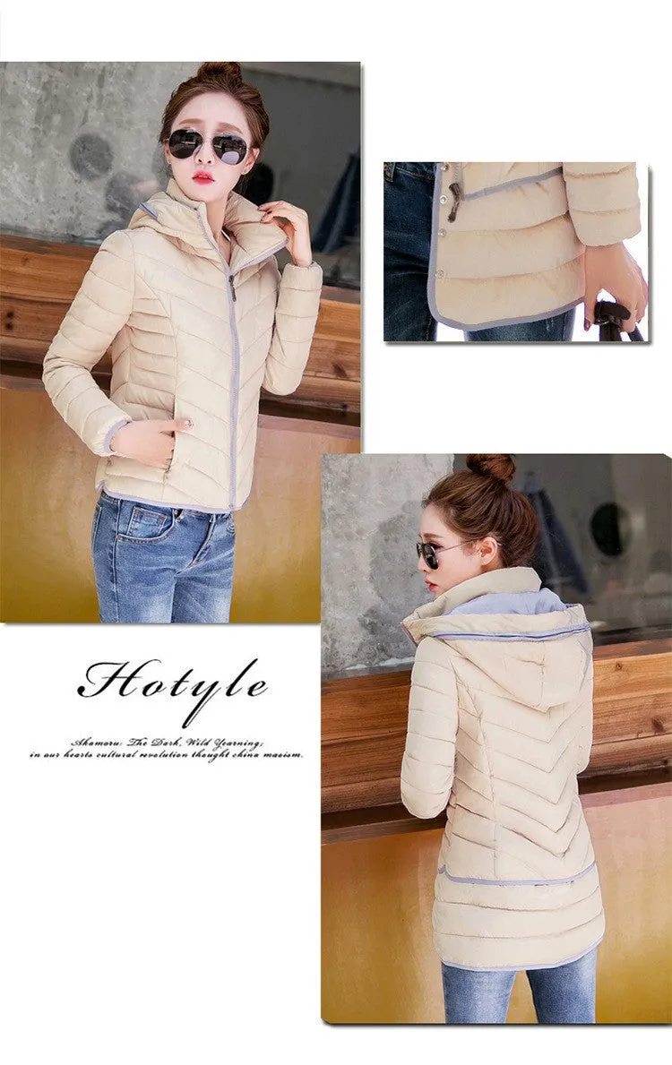 Olympic Winter Games / designated product / cotton stitching Girls Long Hooded Slim Down padded jacket Women winter jacket