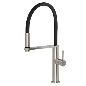 Phoenix Blix Flexible Hose Sink Mixer (Round) - Brushed Nickel