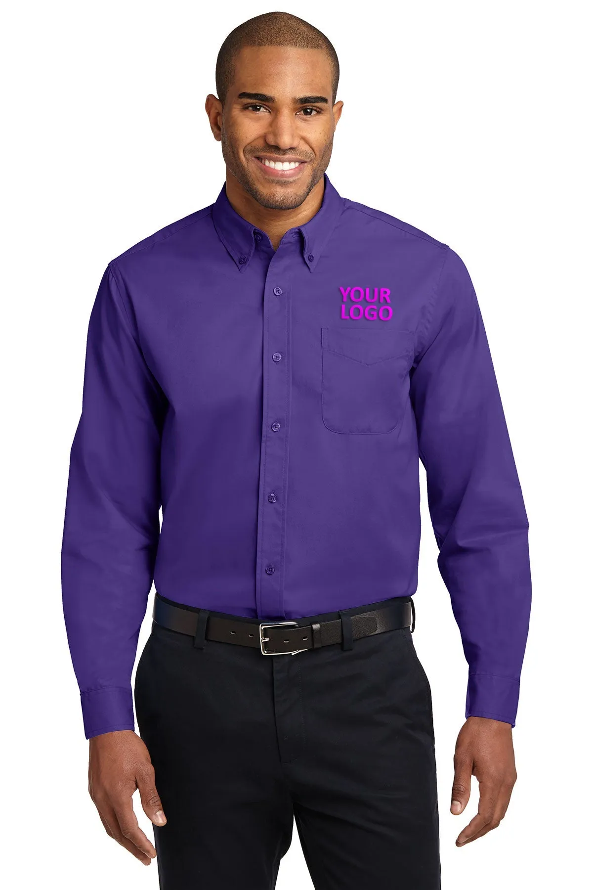 Port Authority Tall Custom Easy Care Shirts, Purple