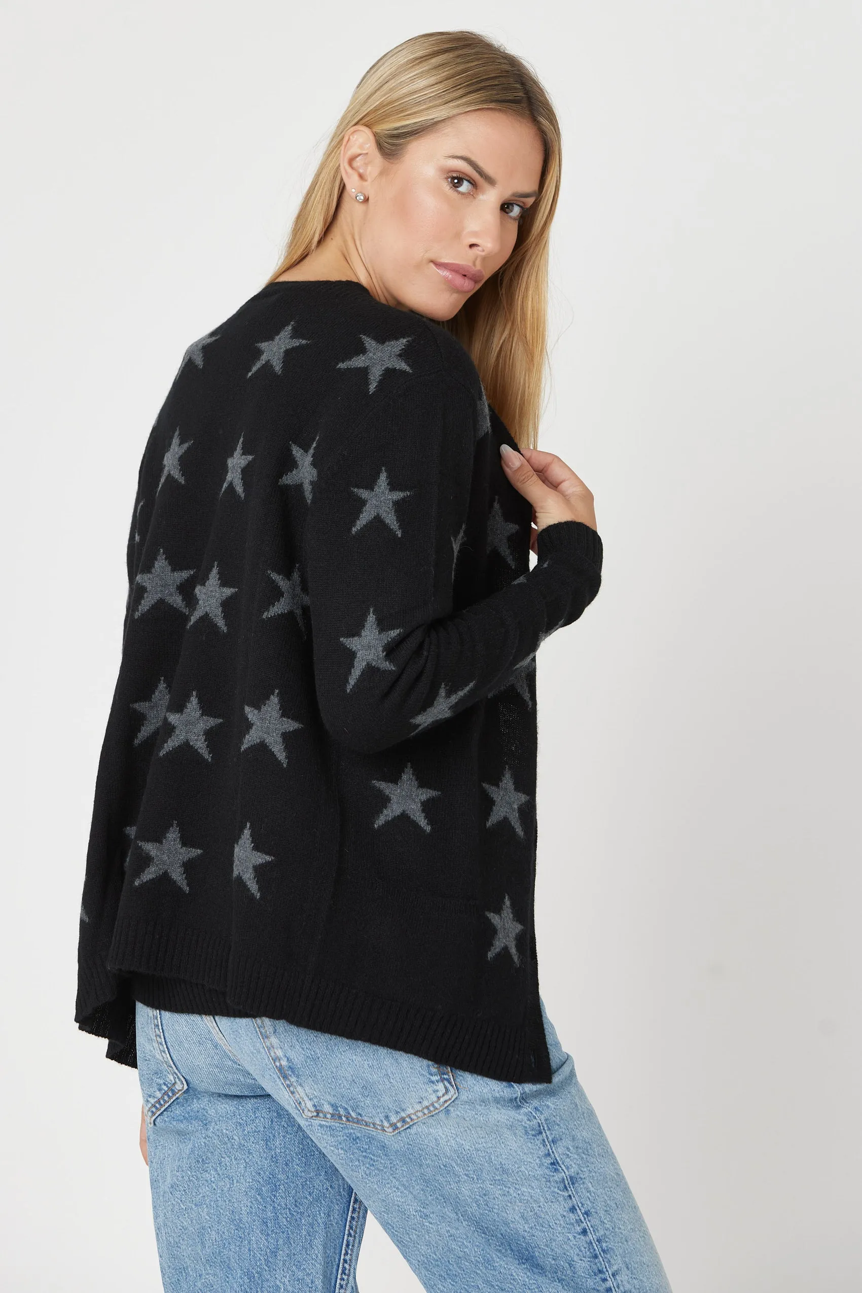 Relaxed Cashmere Star Cardigan