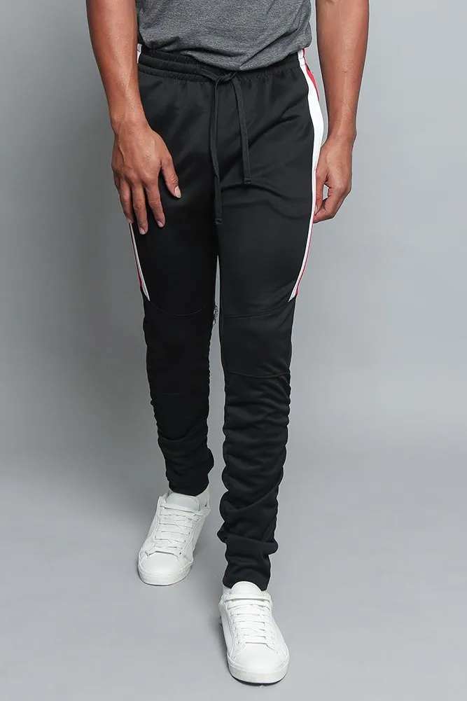 Scrunched Bungee Double Striped Track Pants