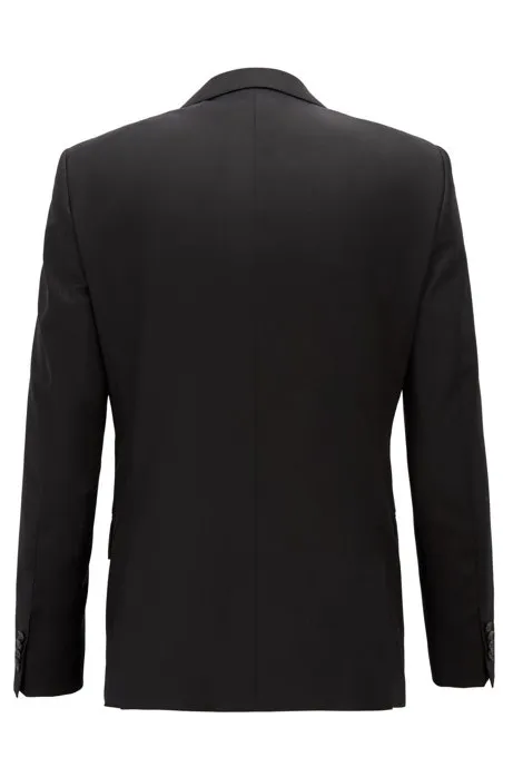 Slim-fit jacket in virgin wool - Black