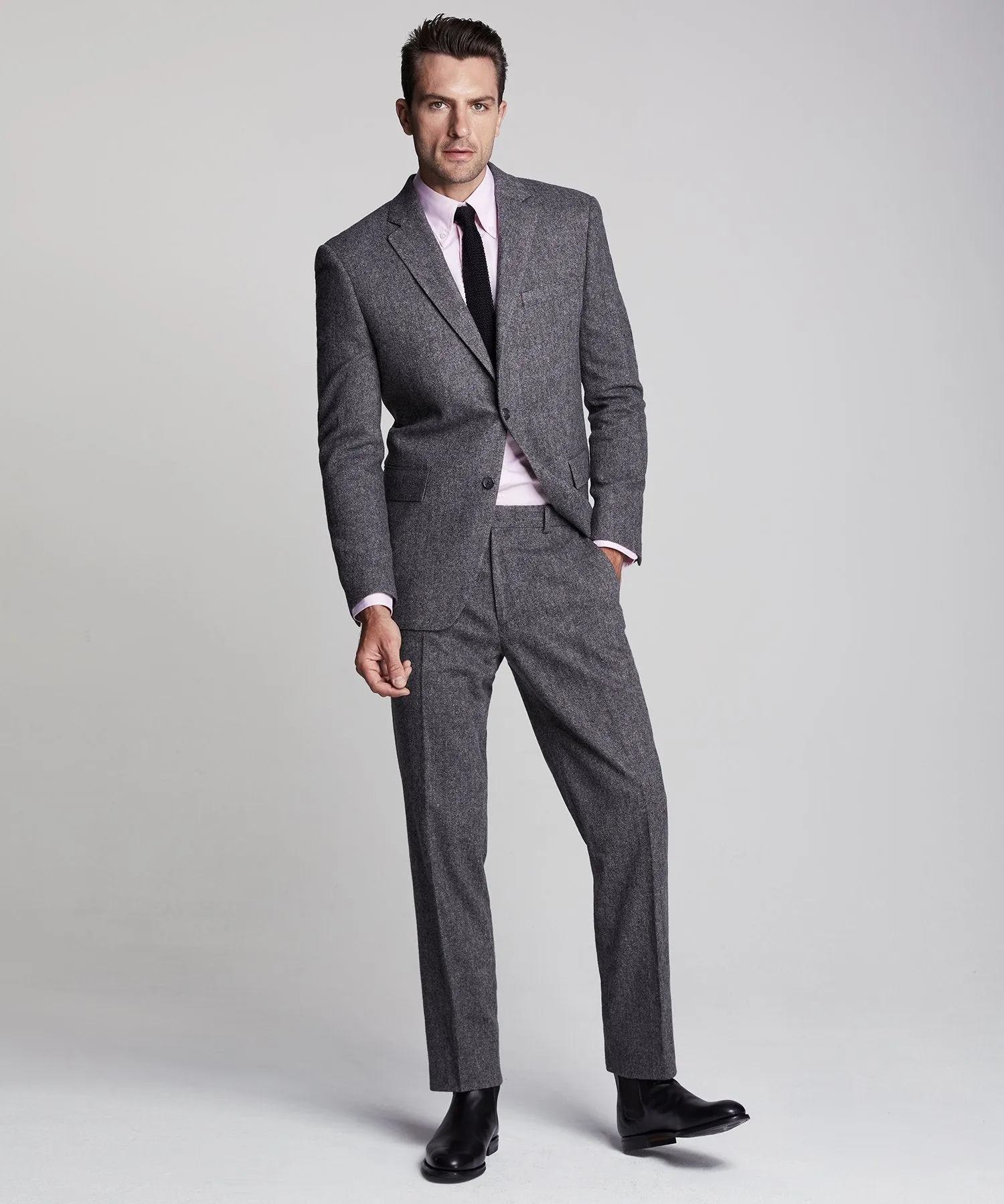 Wool Donegal Sutton Suit in Grey